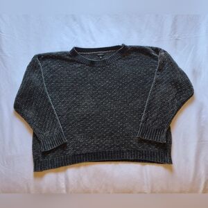Talbots Charcoal Gray Soft Knit Cropped Sweater Oversized Size L